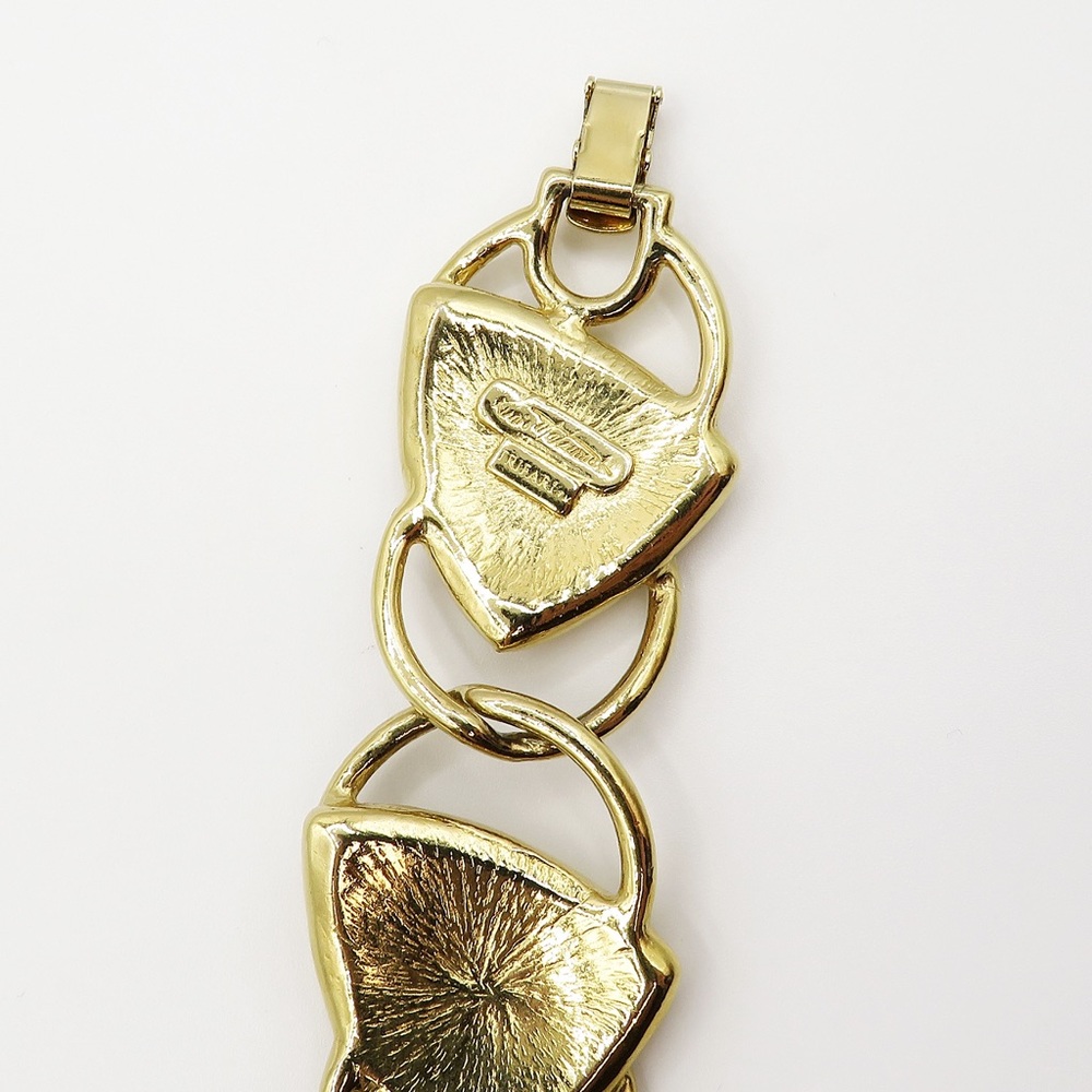 Kunio Matsumoto Trifari TM vintage gold tone enamel chunky necklace & bracelet - Picture 16 of 16
